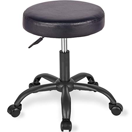 Rolling Stool Adjustable Stool Swivel Office Desk Stool Chair with Wheels for Home,Office,Massage,Spa,Shop in Black