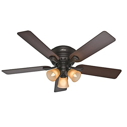 Hunter Fan Company 53012 Reinert 52-Inch Premier Bronze Ceiling Fan with Five Brazilian Cherry/Dark Walnut Blades and a Light Kit