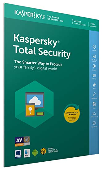 Kaspersky Total Security 2019 | 3 Devices | 1 Year | PC/Mac/Android | Activation Code by Post