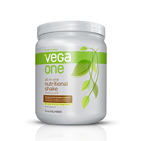 Vega One All-in-One Nutritional Shake, Chocolate, Small Tub, 15.4 oz