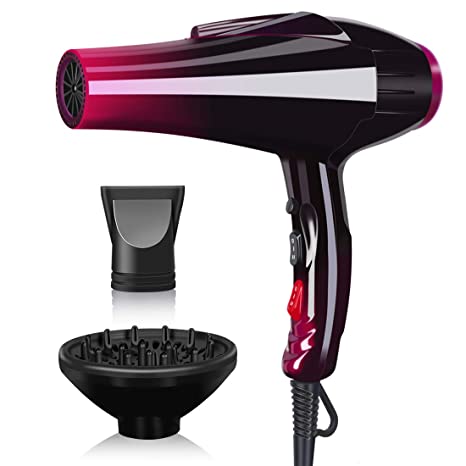 Professional Hair Dryer Powerful 3500 Watt Blow Dryer Salon Ceramic Tourmaline Ionic High Power Blow Dryer,Quick Dry Hair Dryers with AC Motor Concentrator Diffuser Attachments