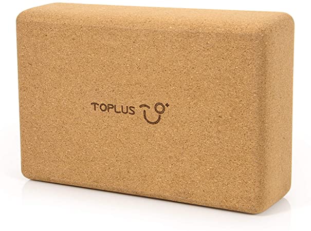 TOPLUS Yoga Block Brick - Natural Cork Yoga Blocks Non Slip Surface High Density Yoga Foam Block for Exercise Yoga,Pilates and Meditation