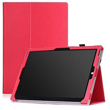 MoKo Microsoft Surface Pro 4 Case - Slim Folding Cover Case for Microsoft Surface Pro 4 12.3" / Surface Pro 3 12" Tablet, RED