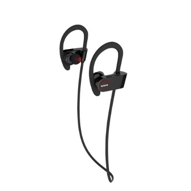 WAVE-In-Ear Wireless Bluetooth Headphone Earbuds-Comfortable Headphones with Noise Cancellation Sweat Proof UpTo 7Hr Continous Play works with iPhone iPad and Android Devices Black
