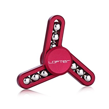 Hand Spinners Fidget Toy, LOFTER Stress Reducer Long Spin Time Aluminum Alloy EDC Fidget Spinner Toy for ADD ADHD Anxiety and Autism Adult Kids (Red)
