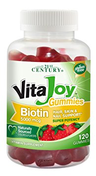 21st Century Vita-Joy Biotin Gummies, Strawberry, 120 Count