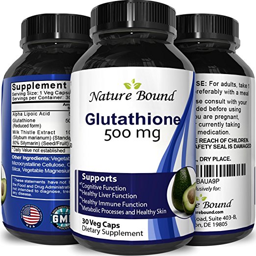 Pure Glutathione Whitening pills Supplement Benefits - Skin Amino Acids   Antioxidants - Food Grade Natural liposomal Capsules - Best for Women and Men - USA Made by Nature Bound