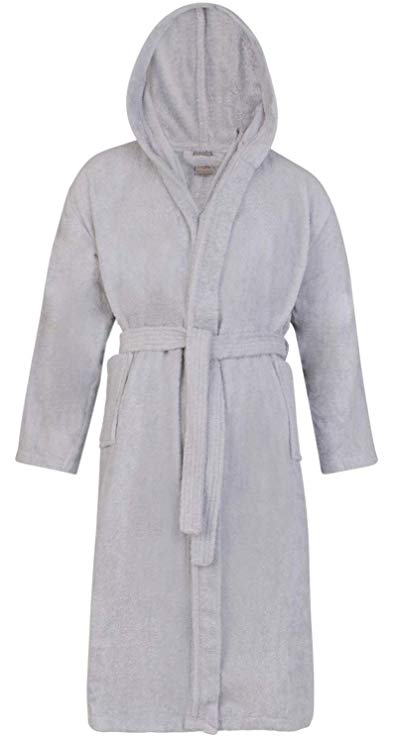Adore Home Mens & Ladies 100% Cotton Terry Towelling Hooded Shawl Collar Bathrobe Dressing Gown Bath Robe