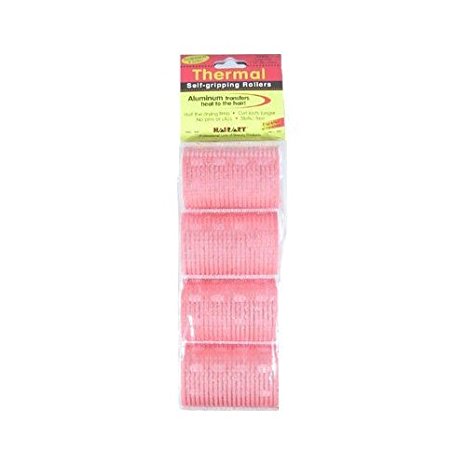 HairArt Thermal Self Gripping 1-1/2" Large Self Gripping Rollers Pink- 4 Pack