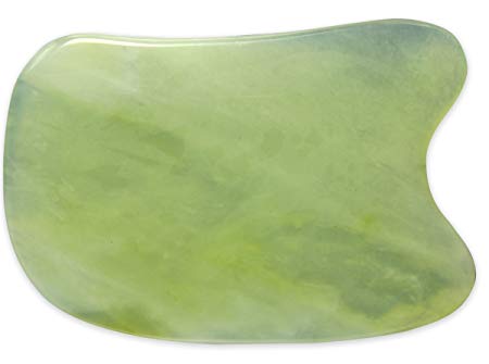 BEST Jade Gua Sha Scraping Massage Tool   Highest Quality Hand Made Jade Guasha Board Available -On Sale- EACH IS UNIQUE & BEAUTIFUL！GREAT Tools for Graston SPA Acupuncture Therapy Trigger Point Treatment on Face [Square] - LIFETIME GUARANTEE