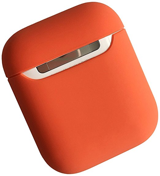 Damon Protective Podskin Airpods Case Shock Proof Soft Skin for Airpods Charging Case (Orange)