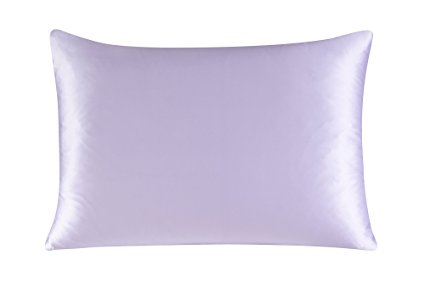 Townssilk Both Side 100% 19mm Silk Pillowcase Queen Size Pillow Case Cover with Hidden Zipper Lavender