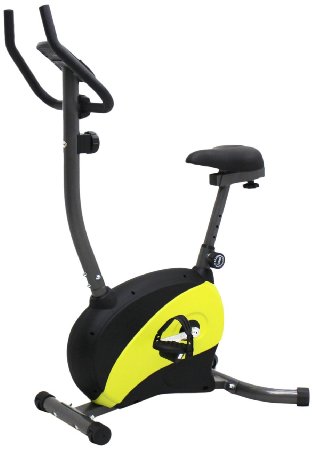 iLIVING Magnetic Upright Bike with Adjustable Seat, Yellow