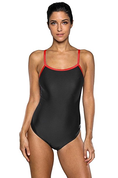 ATTRACO Women's Solid Pro One-Piece Athletic Sports Racing Swimsuit Swimwear