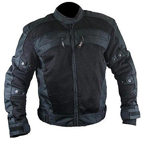 Xelement CF380 Mens Black Armored Mesh Jacket - Large