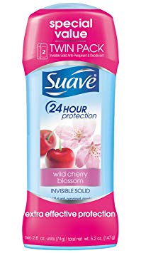 Suave Antiperspirant Deodorant, Wild Cherry Blossom 2.6 oz, Twin Pack