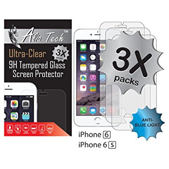 Alia Tech 0.3mm 9H Anti-Blue Light Ballistic Tempered Glass Screen Protector for Apple iPhone 6 / 6S (3 Pack)