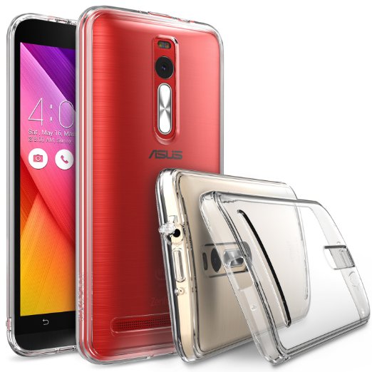 ASUS ZenFone 2 (5.5 Inch) Case - Ringke FUSION ***Earphone Hole Dust Cap & Drop Protection*** ENHANCED AND REVISED [FREE HD Film][CRYSTAL VIEW] Premium Clear Back Shock Absorption Bumper Hard Case for ASUS ZenFone 2 [ZE550ML/ZE551ML 5.5" - Not for ZE500CL] - Eco/DIY Package ...