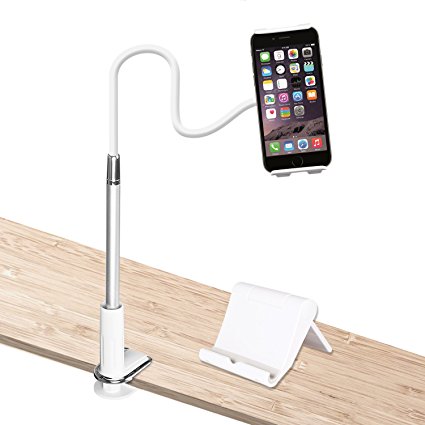 360 Adjustable Extend Phone Stand Cell Phone Holder Universal Gooseneck Smartphone Stand for Desk,bed,laptop,table,Flexible,Durable,Rubberized, Mount/Holder