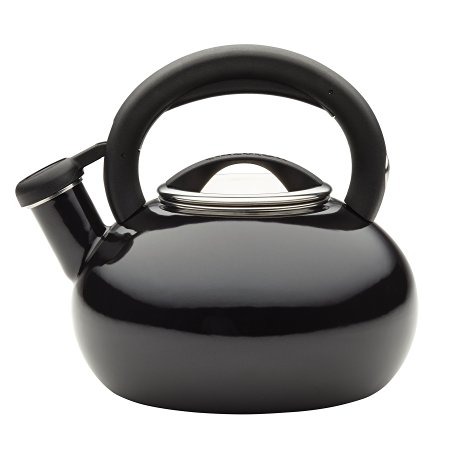 Circulon Sunrise Whistling Teakettles, 1.5-Quart, Black