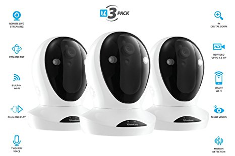 Vimtag P1 Smart HD [3-Pack] | Wi-Fi Video Monitoring Surveillance Security Camera