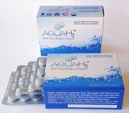 AquaH2 - Antioxidant Molecular Hydrogen Water Tablets 60 Tablet Box