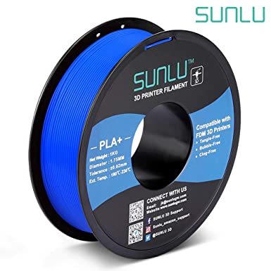 SUNLU PLA Plus 3D Filament 1.75mm for 3D Printer & 3D Pens, 1KG (2.2LBS) PLA  Filament Tolerance Accuracy  /- 0.02 mm, Blue