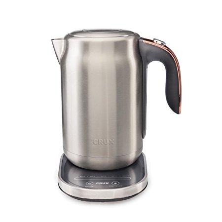 CRUX Digital Touch Cordless Kettle - 5 Temperature Settings - Easy Cleaning with Removable Limescale Filter - Keep Warm for Up to 30 Minutes - 3 Year Warranty