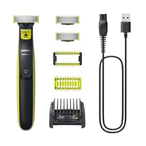 Philips OneBlade Authentic Beard and Body Trimmer Electric Male Hair Removal 3 Blades 5 Lengths Body Kit Wet Dry Rechargeable QP2824/30