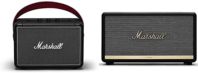 Marshall Kilburn II Portable Bluetooth Speaker - Black (1002634) Bundle with Marshall Stanmore II Wireless Bluetooth Speaker, Black - New