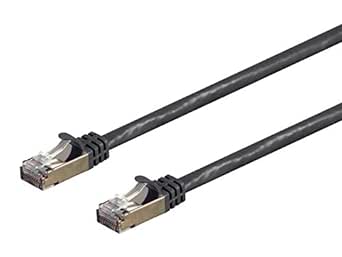 Monoprice Cat7 25ft Black Patch Cable Double Shielded (S/FTP) 26AWG 10G Pure Bare Copper Snagless RJ45 Entegrade Series Ethernet Cable