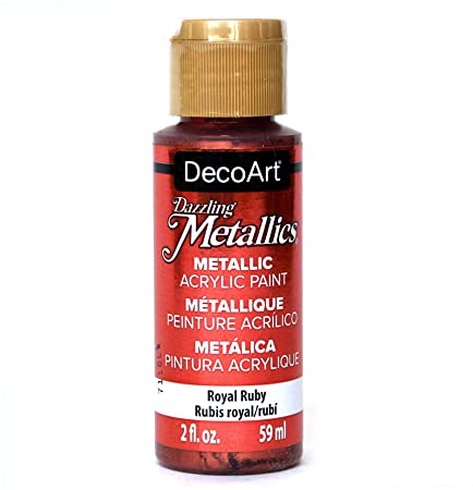 DecoArt Dazzling Metallics 2-Ounce Royal Ruby Acrylic Paint