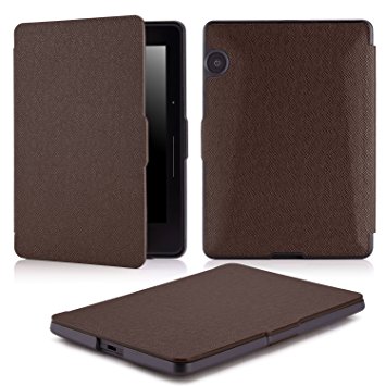 MoKo Case for Amazon Kindle Voyage - Ultra Slim Lightweight Smart-shell Stand Cover Case with Auto Wake / Sleep for Amazon Kindle Voyage 6", COFFEE