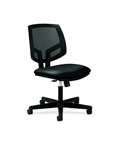 HON Volt Leather Task Chair - Mesh Back Computer Chair for Office Desk, Black (5713)