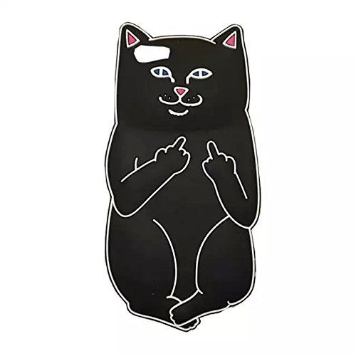 iPhone 6 Case, LliVEER Cute 3D Cartoon Iris Pocket Base Cat Silicone Soft Back Case Cover for Apple iPhone 6 6S 4.7inch Black