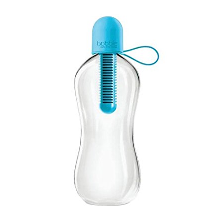 Bobble Water Bottle with Carry Tether Cap, Blue, Medium, 18.5 Ounce