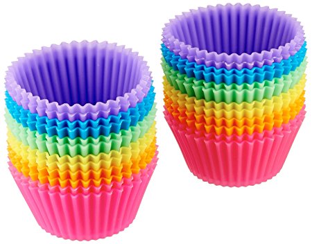 AmazonBasics Reusable Silicone Baking Cups, Pack of 24