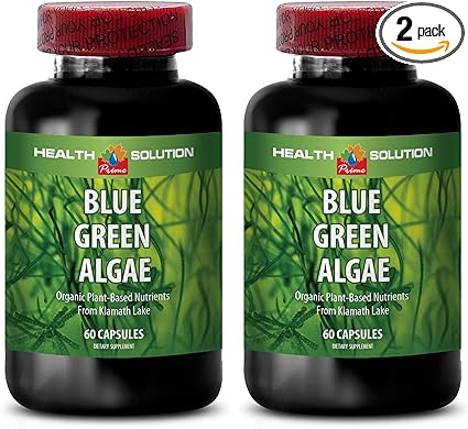 Klamath Shores Blue Green Algae - Blue Green Algae - Blue Green Algae for Immunity, Digestion Supplement, phytonutrients Supplements, Digestion Supplement, Blue Green Algae Superfood, 2 Bot 120 Caps