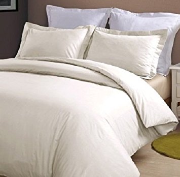 Bed Hog 400 Thread Count Cotton Percale Duvet Cover Set, Full/Queen, Taupe