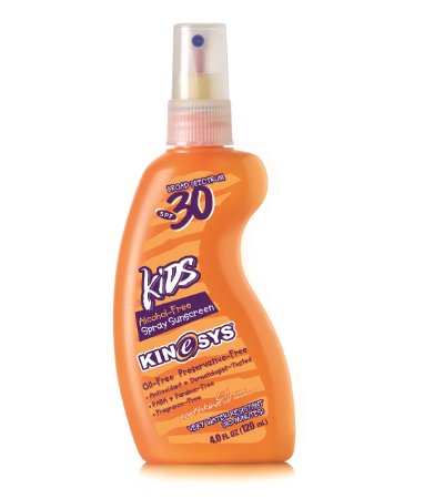 KINeSYS SPF 30 Kids Sunscreen Spray Alcohol-Free, Fragrance-Free, 4 Ounce