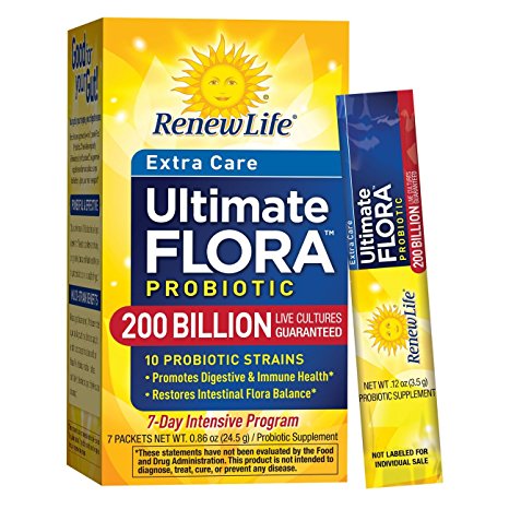 ReNew Life Extra Care Ultimate Flora Super Critical, 200 Billion, 7 Packets