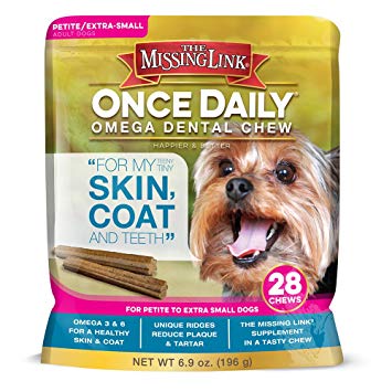 The Missing Link Once Daily Omega Dental Chew Skin, Coat & Teeth for Petite/X-Small Dogs