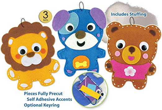 DIY Kit My First Sewing Kit for Kids Girls Boys Preschool Sewing Kits Projects  Animal Sewing Kits for Kids Craft Kits for Kids Sewing Kit Art Projects for Kids Felt Animals Sewing for Beginners 3 Pk