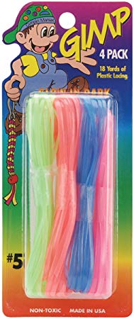 Pepperell Gimp Plastic Craft Lace, 4.5-Yard, Glow in The Dark Neon, 4 Per Package