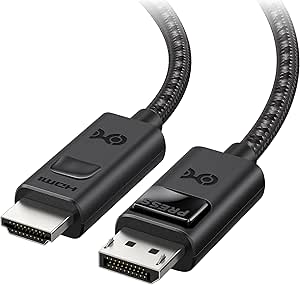 Cable Matters Câble 8K DisplayPort HDMI avec 4K 120Hz ou 8K 60Hz, câble DisplayPort 1.4 vers HDMI 8K noir 1,8 m, supportant les RTX 3080/3090, RX 6800/6900 et plus encore