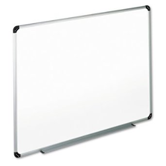 Universal Dry Erase Board Melamine 72 x 48 White BlackGray AluminumPlastic Frame