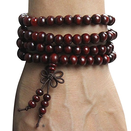 Tibetan 216pcs 6mm Rosewood Prayer Beads Buddha Mala Buddhist Bracelet Necklace