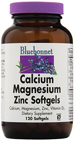 BlueBonnet Calcium Magnesium Zinc Softgels, 120 Count