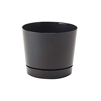 Full Depth Round Cylinder Pot, Black, 6-Inch