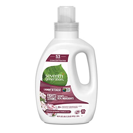 Seventh Generation Concentrated Laundry Detergent, Geranium Blossom & Vanilla, 40 oz (53 Loads)